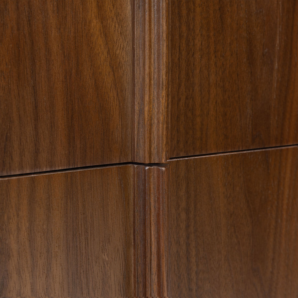 Mid-Century Modern Walnut Walnut Wood Nightstand with Solid Walnut