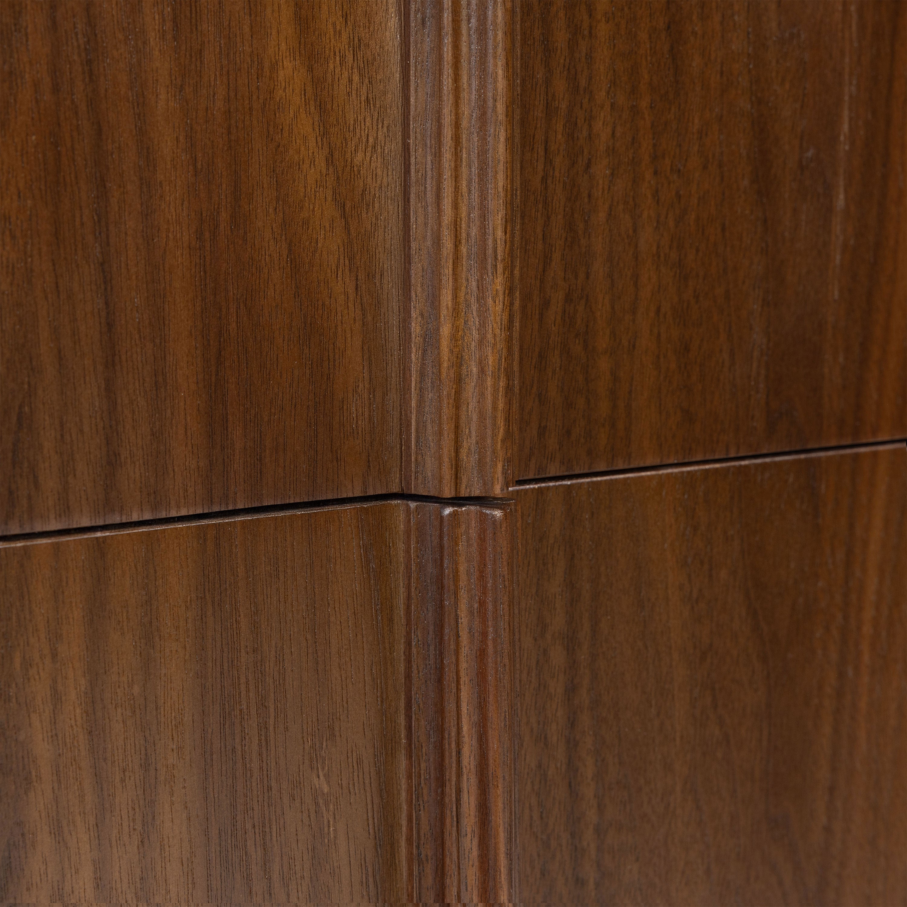 Mid-Century Modern Walnut Walnut Wood Nightstand with Solid Walnut