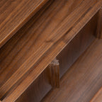 Table de chevet Mid-Century Moderne en Noyer avec Noyer Massif