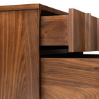 Table de chevet Mid-Century Moderne en Noyer avec Noyer Massif