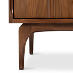 Table de chevet Mid-Century Moderne en Noyer avec Noyer Massif