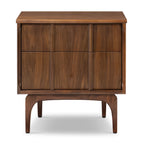 Table de chevet Mid-Century Moderne en Noyer avec Noyer Massif