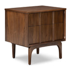Table de chevet Mid-Century Moderne en Noyer avec Noyer Massif