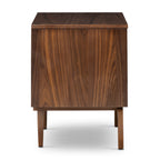 Table de chevet Mid-Century Moderne en Noyer avec Noyer Massif