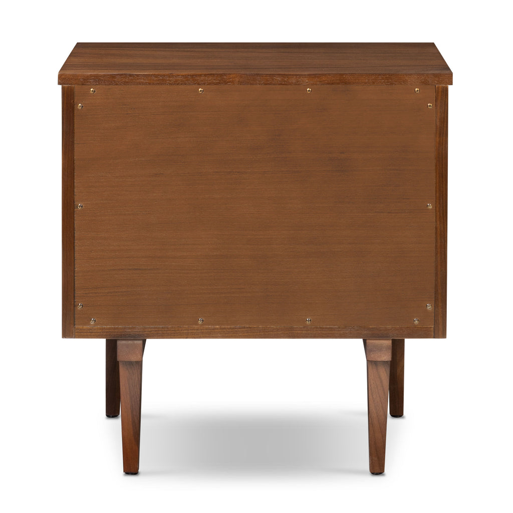 Mid-Century Modern Walnut Walnut Wood Nightstand with Solid Walnut