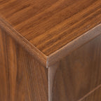 Table de chevet Mid-Century Moderne en Noyer avec Noyer Massif