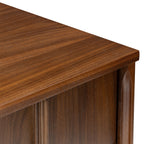 Table de chevet Mid-Century Moderne en Noyer avec Noyer Massif