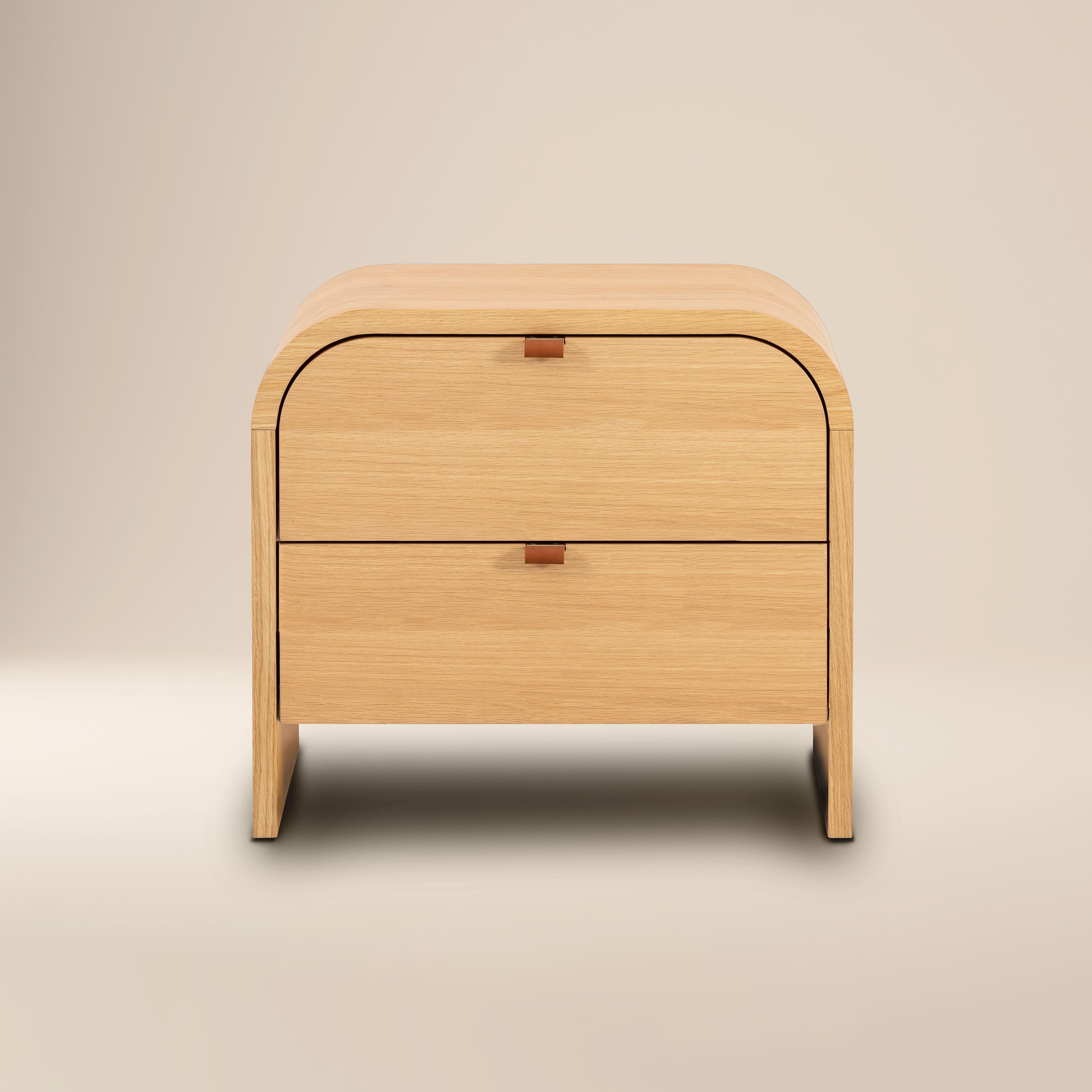 Modern Oak Oak Wood Nightstand for Bedroom