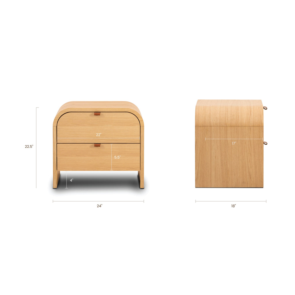Modern Oak Oak Wood Nightstand for Bedroom