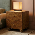 Table de chevet moderne en ronce de noyer avec rangement pour chambre à coucher