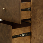 Table de chevet moderne en ronce de noyer avec rangement pour chambre à coucher