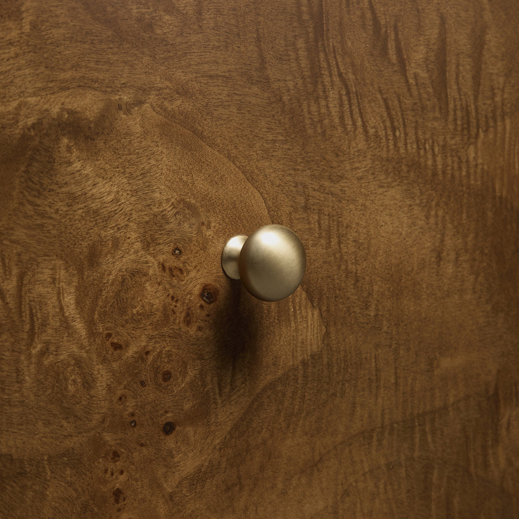 Modern Burl Walnut Walnut Wood Nightstand with Storage for Bedroom