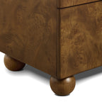 Table de chevet moderne en ronce de noyer avec rangement pour chambre à coucher