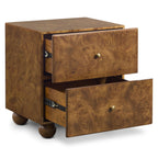 Table de chevet moderne en ronce de noyer avec rangement pour chambre à coucher