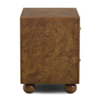 Table de chevet moderne en ronce de noyer avec rangement pour chambre à coucher