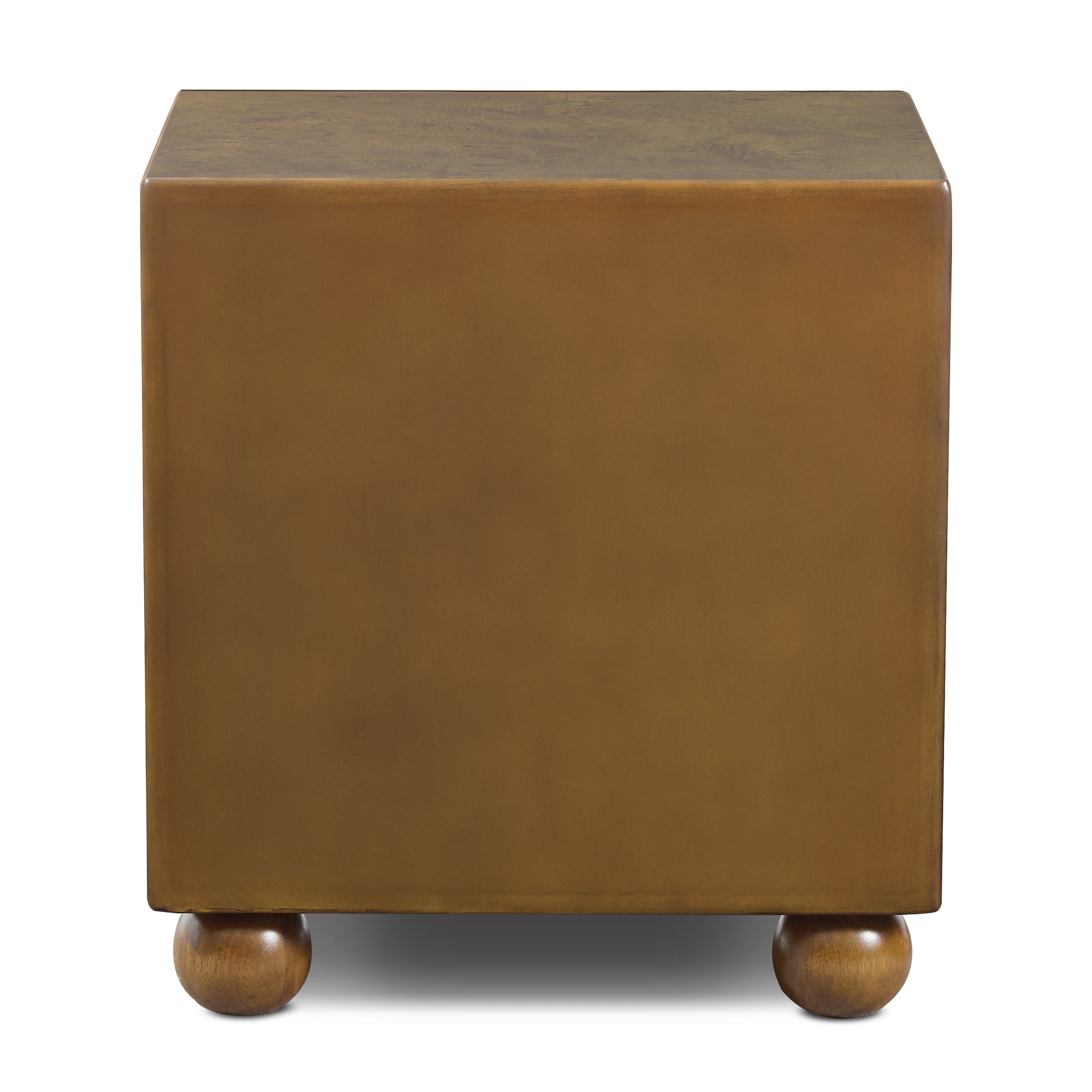 Modern Burl Walnut Walnut Wood Nightstand with Storage for Bedroom