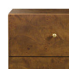 Table de chevet moderne en ronce de noyer avec rangement pour chambre à coucher