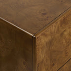Table de chevet moderne en ronce de noyer avec rangement pour chambre à coucher