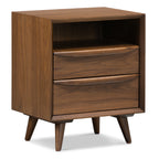 Table de chevet en noyer massif de style Mid-Century Modern
