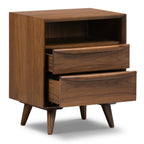 Table de chevet en noyer massif de style Mid-Century Modern