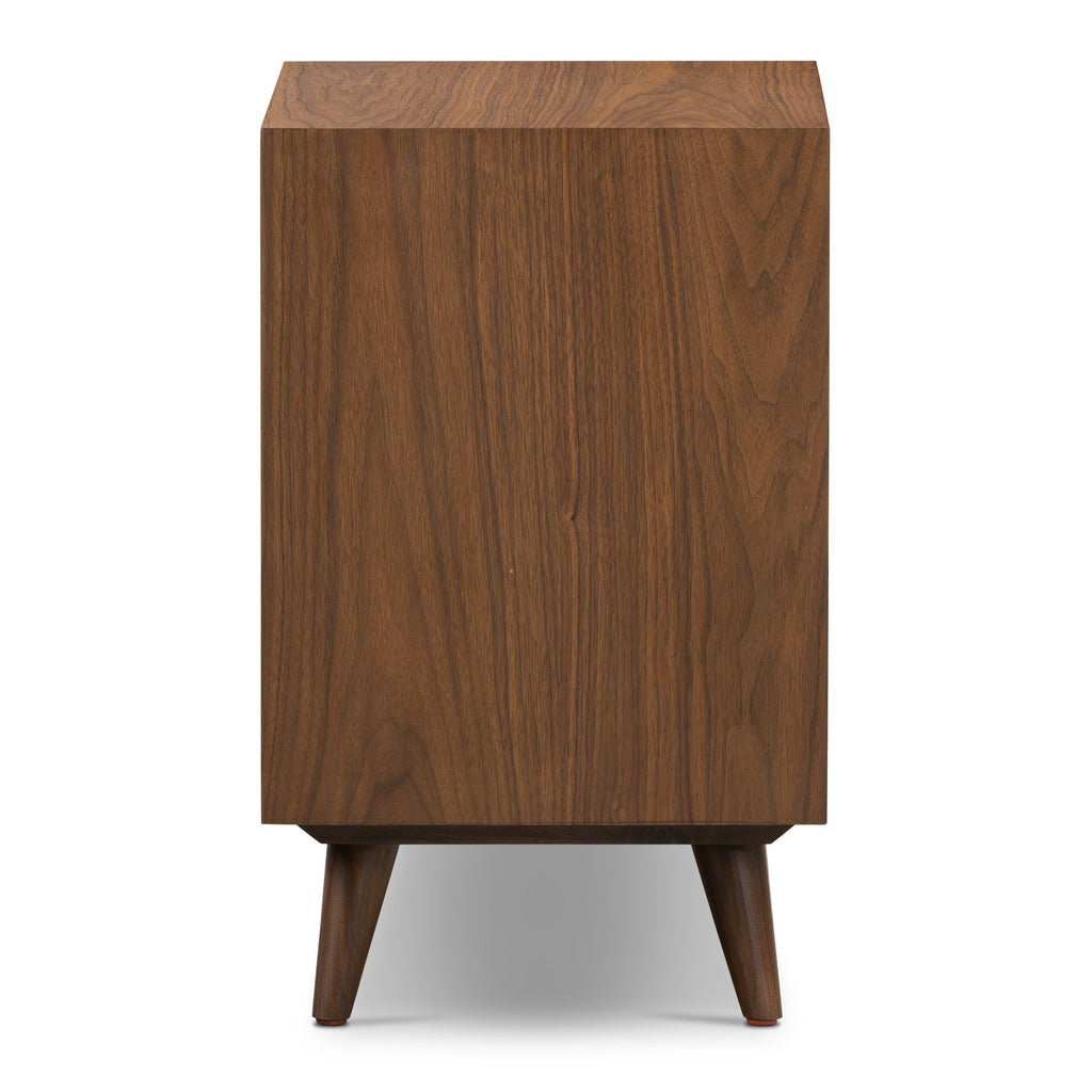 Mid-Century Modern Walnut Walnut Wood Nightstand with Solid Walnut