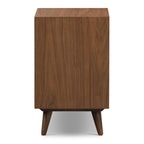 Table de chevet en noyer massif de style Mid-Century Modern