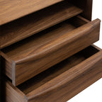 Table de chevet en noyer massif de style Mid-Century Modern