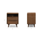 Table de chevet en noyer massif de style Mid-Century Modern