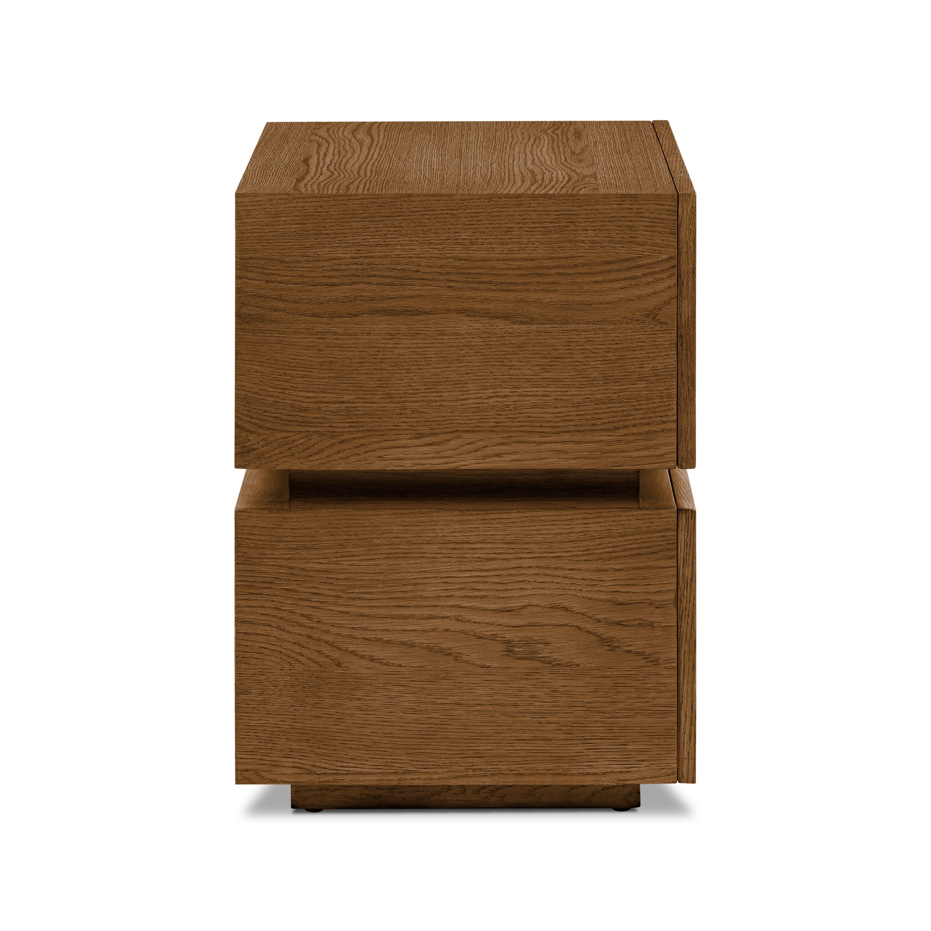 Modern Reposado Oak Oak Wood Nightstand with Solid Oak Frame
