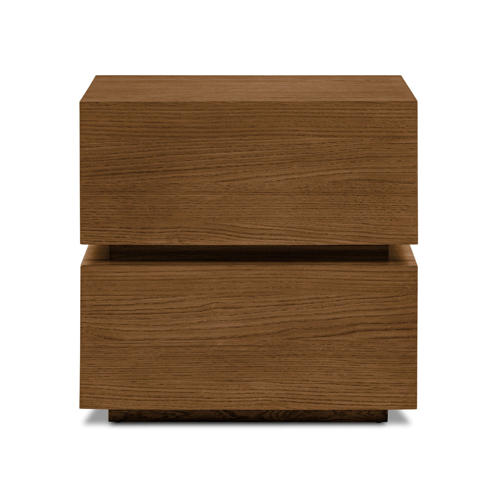 Modern Reposado Oak Oak Wood Nightstand with Solid Oak Frame