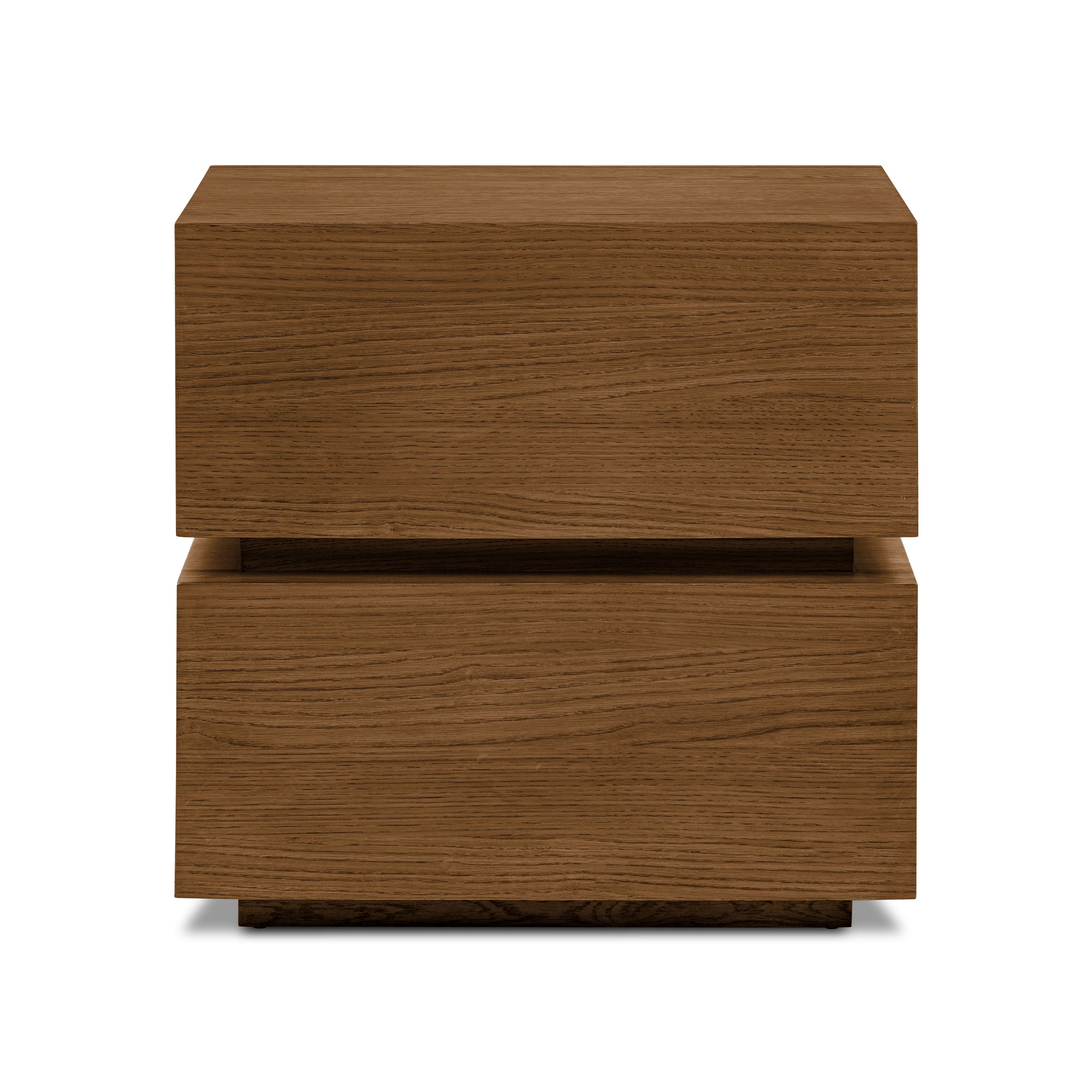Modern Reposado Oak Oak Wood Nightstand with Solid Oak Frame