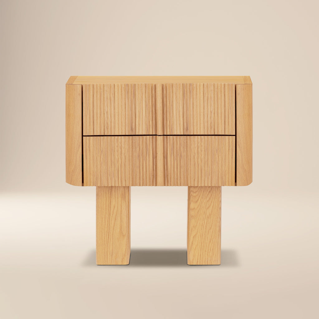 Modern Oak Oak Wood Nightstand for Bedroom