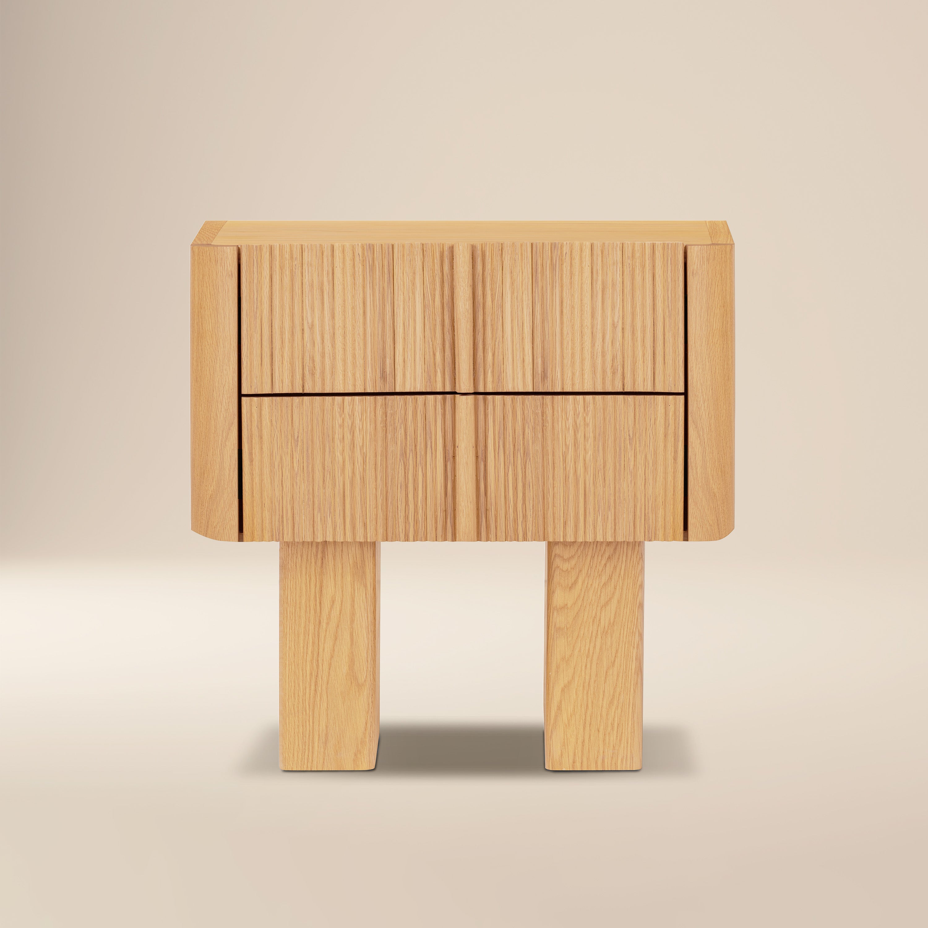 Modern Oak Oak Wood Nightstand for Bedroom