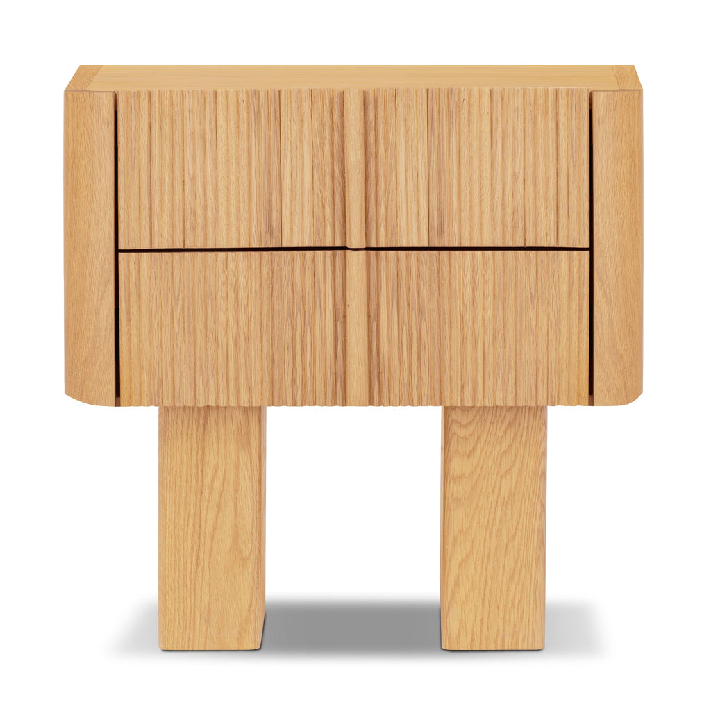 Modern Oak Oak Wood Nightstand for Bedroom