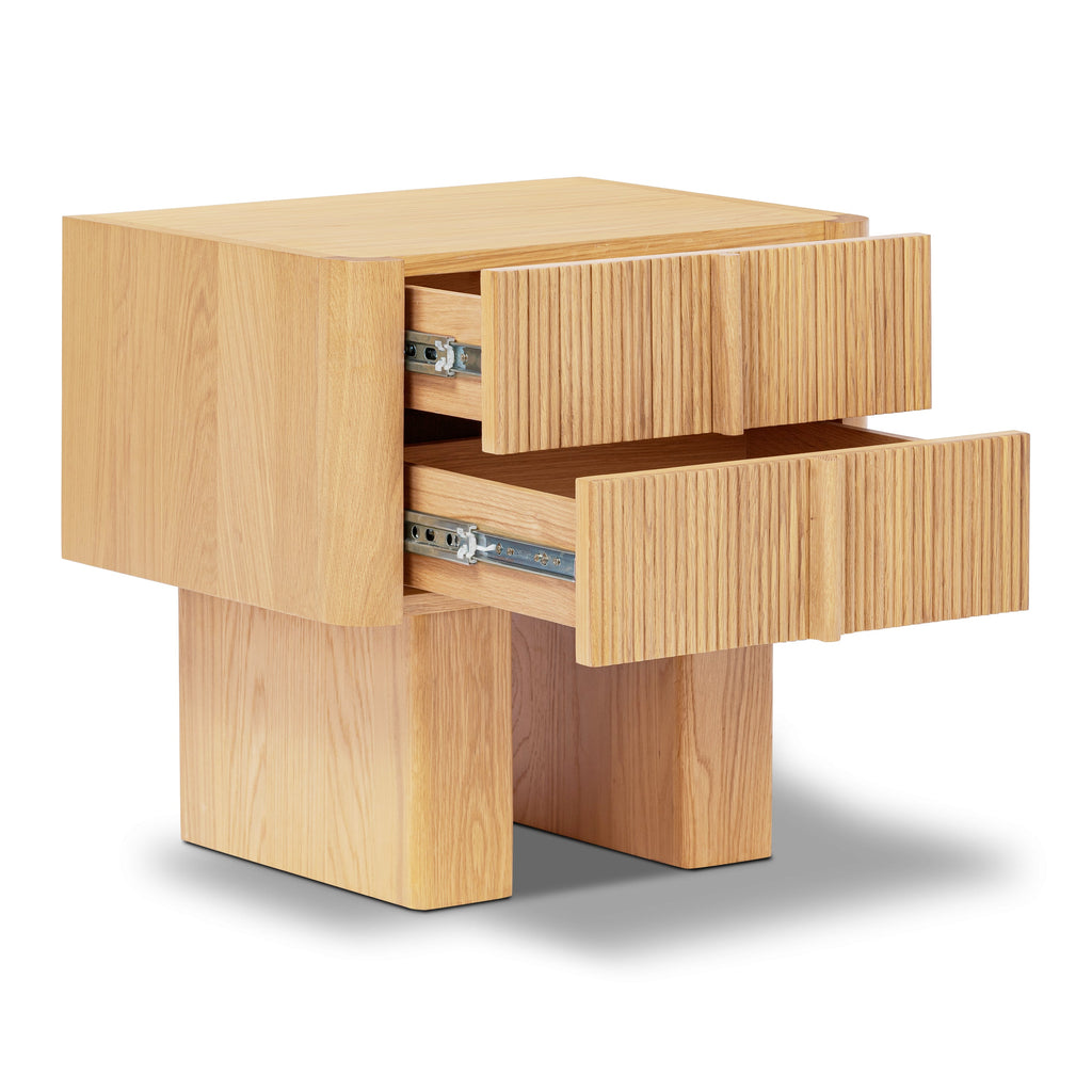 Modern Oak Oak Wood Nightstand for Bedroom