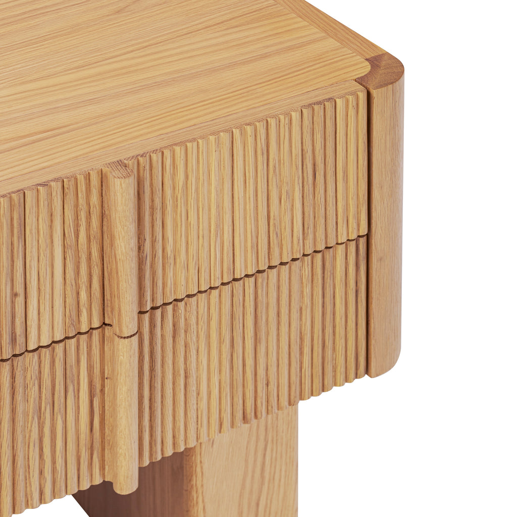 Modern Oak Oak Wood Nightstand for Bedroom