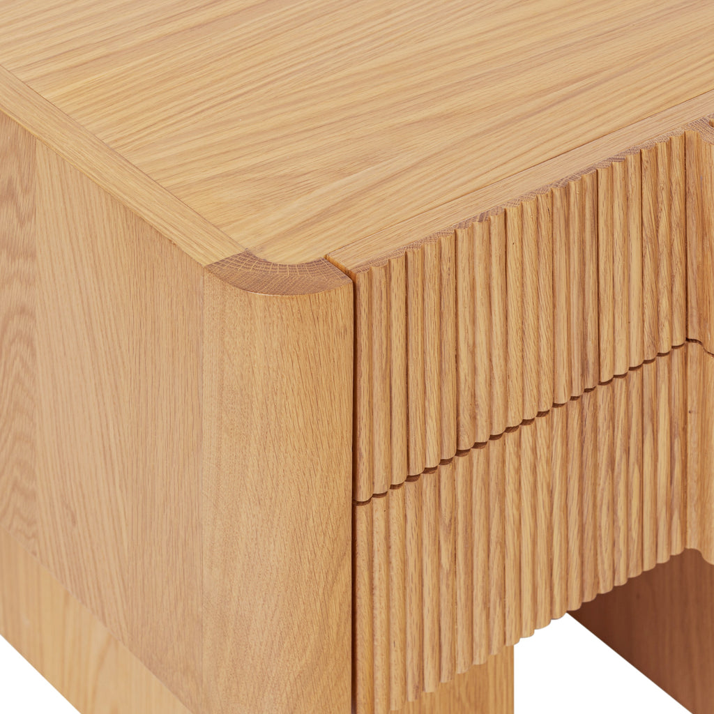 Modern Oak Oak Wood Nightstand for Bedroom
