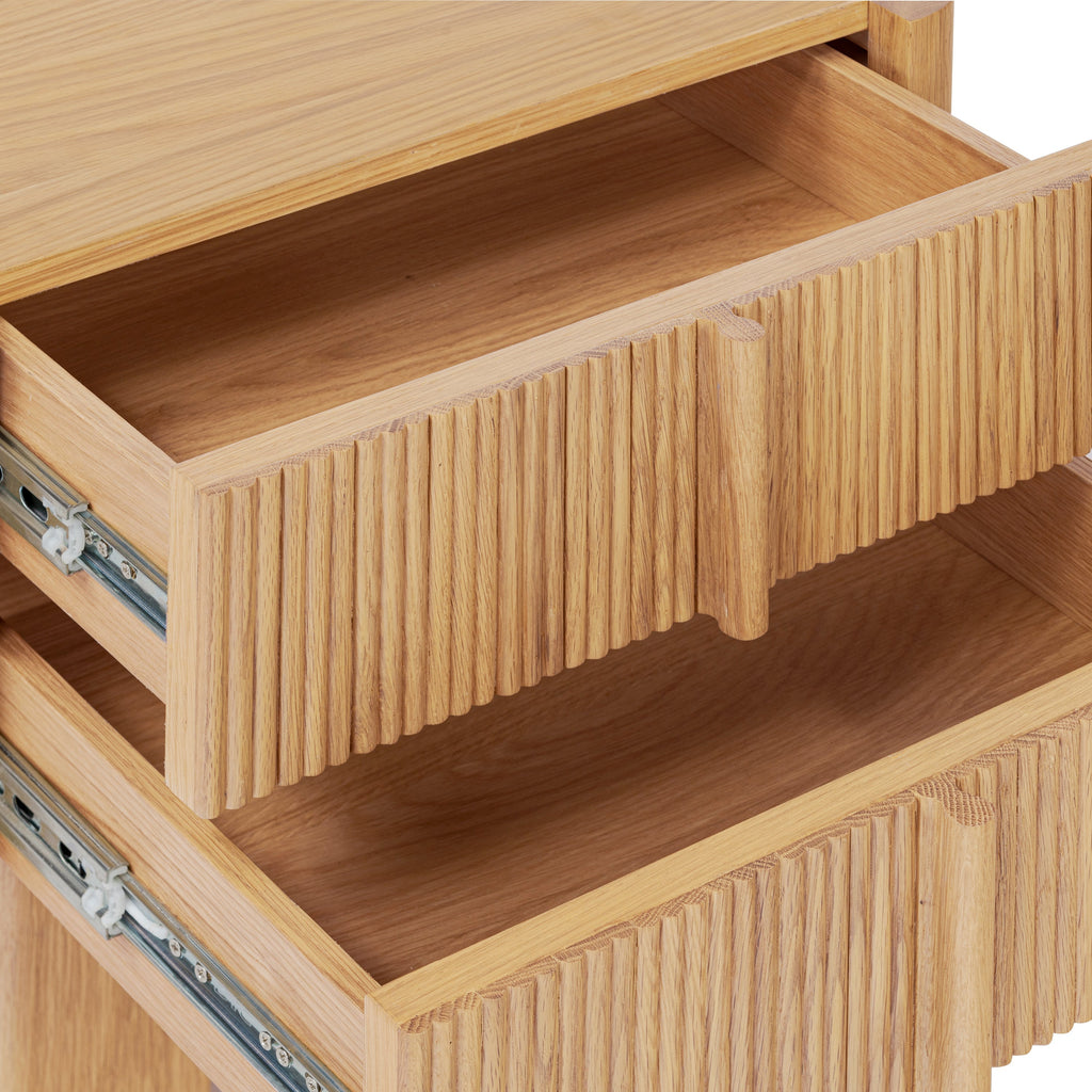 Modern Oak Oak Wood Nightstand for Bedroom
