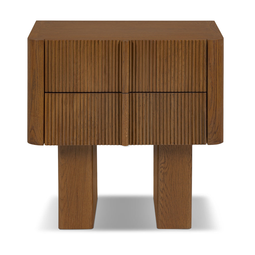 Modern Reposado Oak Oak Wood Nightstand for Bedroom
