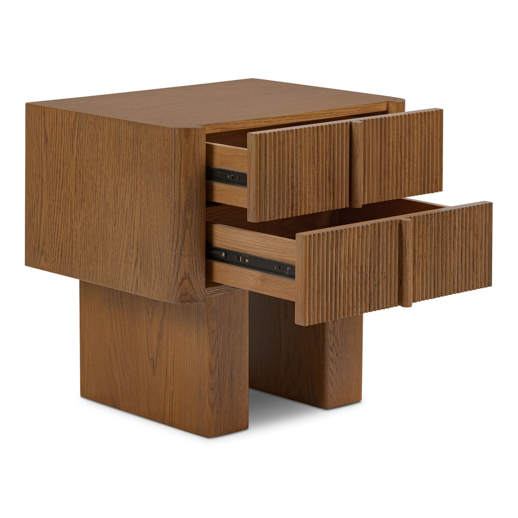 Modern Reposado Oak Oak Wood Nightstand for Bedroom