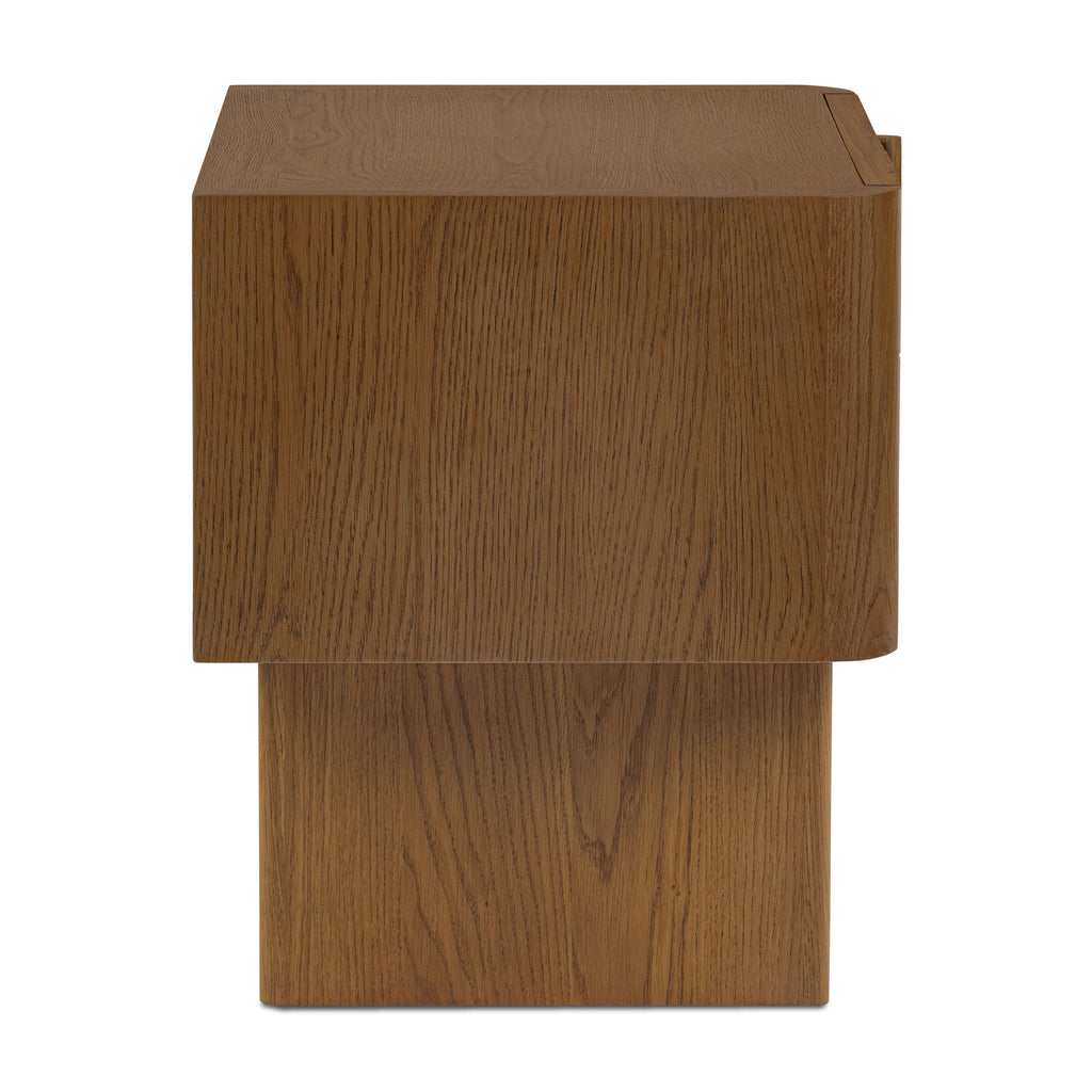 Modern Reposado Oak Oak Wood Nightstand for Bedroom