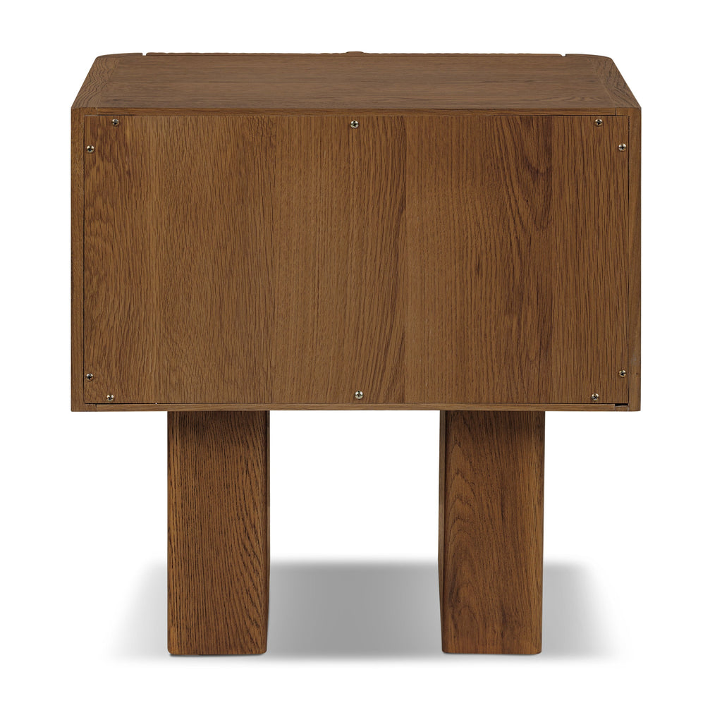 Modern Reposado Oak Oak Wood Nightstand for Bedroom