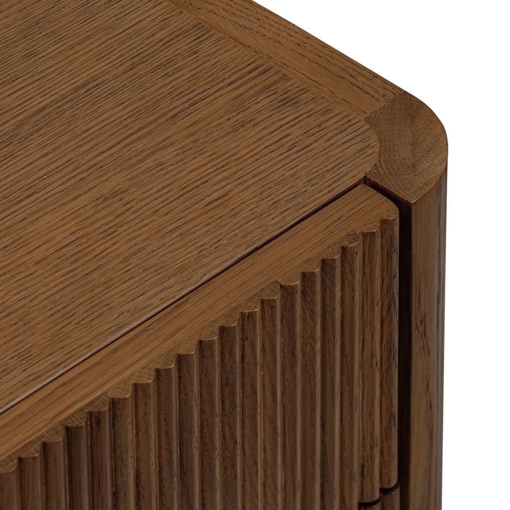 Modern Reposado Oak Oak Wood Nightstand for Bedroom