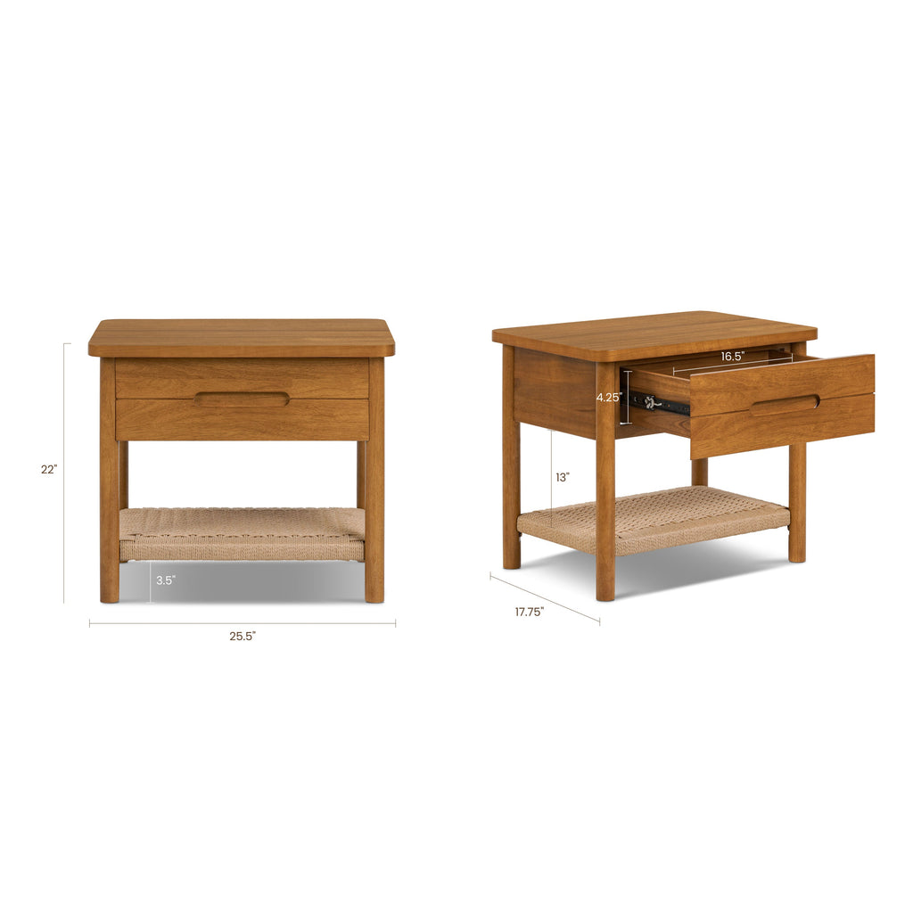 Modern Light Brown Nightstand for Bedroom