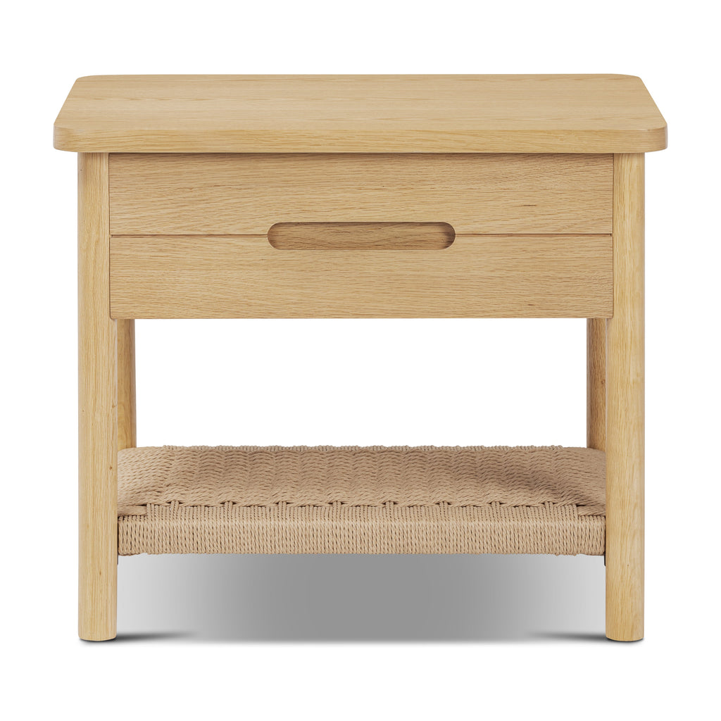 Modern Light Oak Oak Wood Nightstand for Bedroom