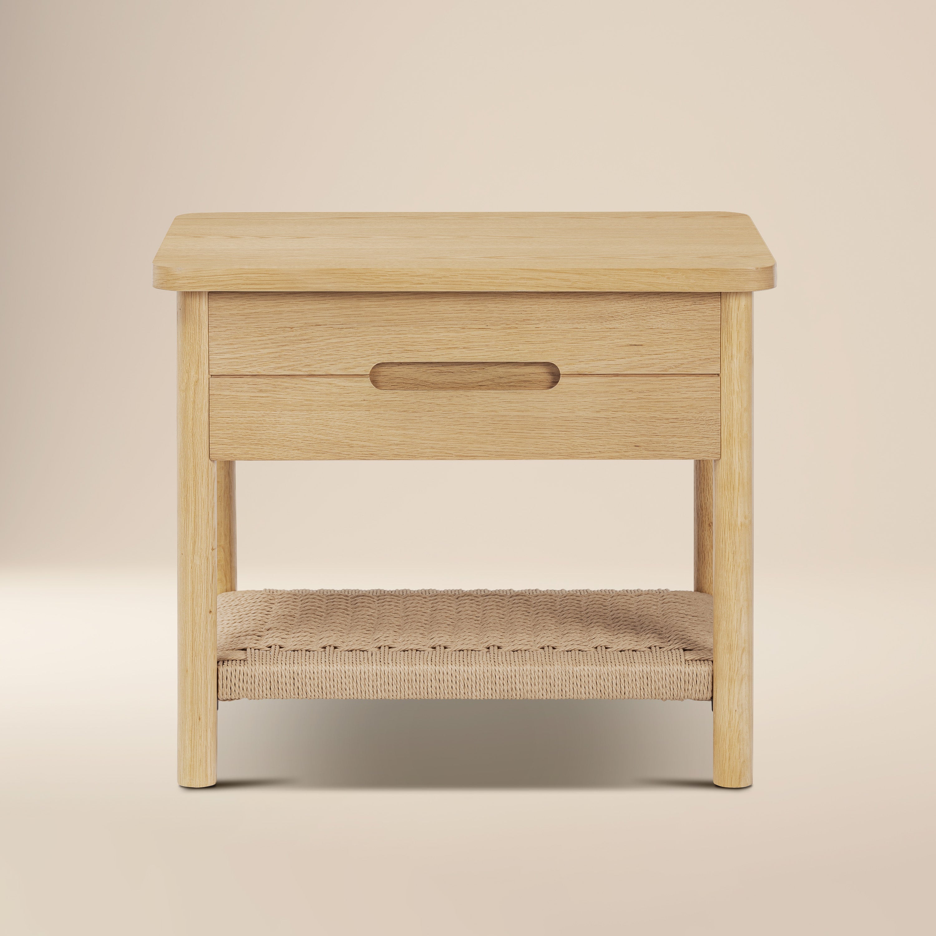 Modern Light Oak Oak Wood Nightstand for Bedroom
