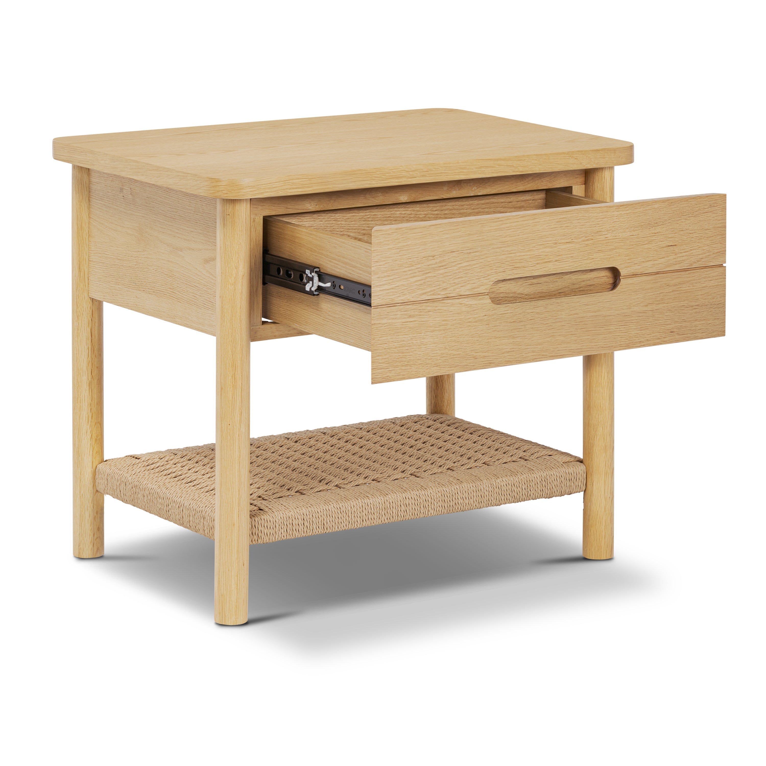 Modern Light Oak Oak Wood Nightstand for Bedroom