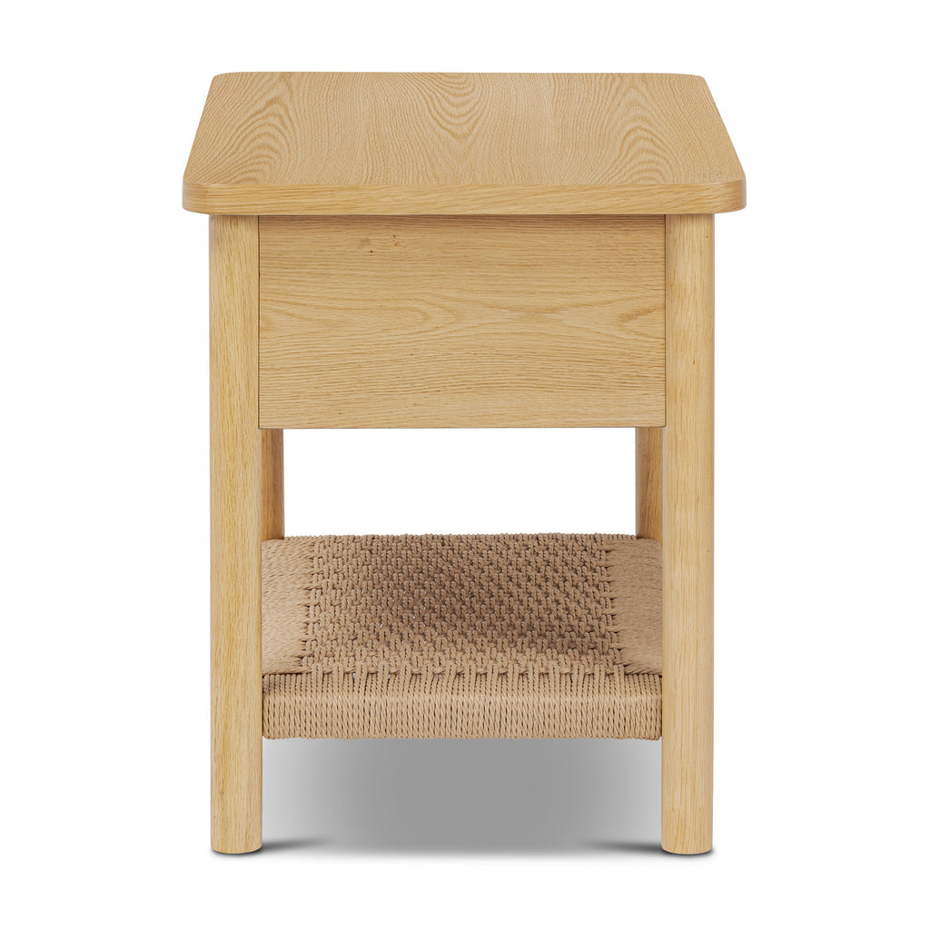Modern Light Oak Oak Wood Nightstand for Bedroom