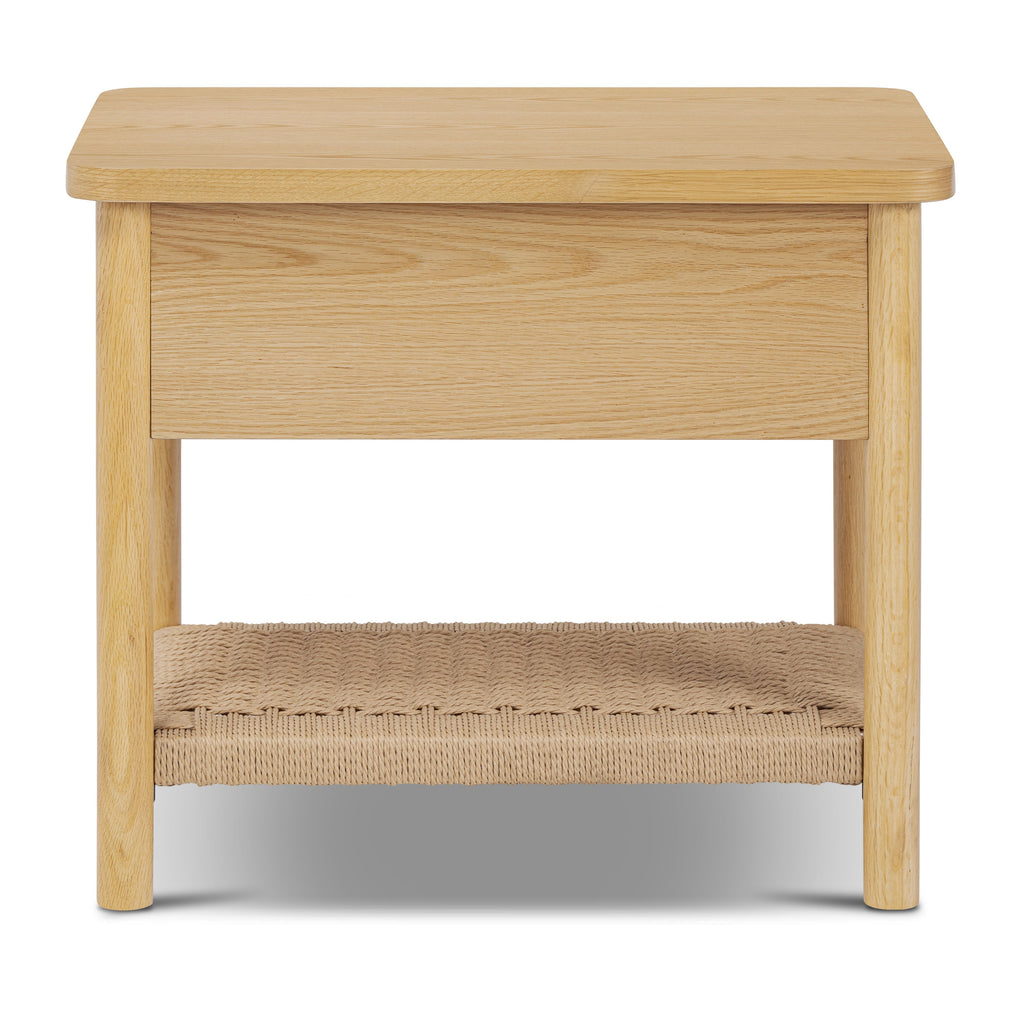 Modern Light Oak Oak Wood Nightstand for Bedroom