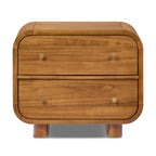Table de chevet moderne milieu de siècle marron clair pour chambre à coucher